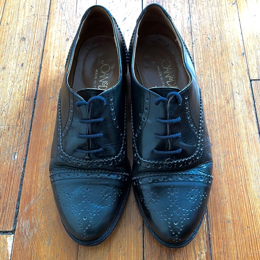 Vintage Joan & David Black Oxfords Sz 6